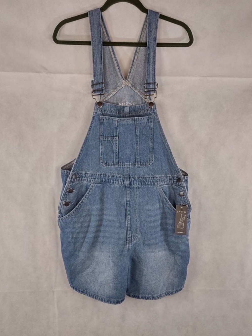 Empyre 100% Cotton Denim Maddie Shortalls Size XL NWOT
